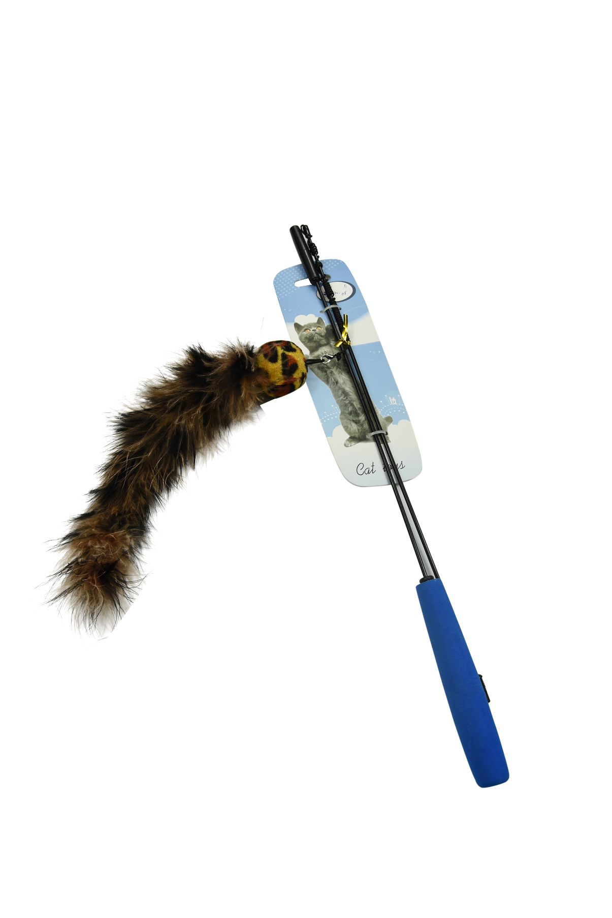 Telescopic cat swing toy Wand toy  with long fur ball tail for Kat,kitty
