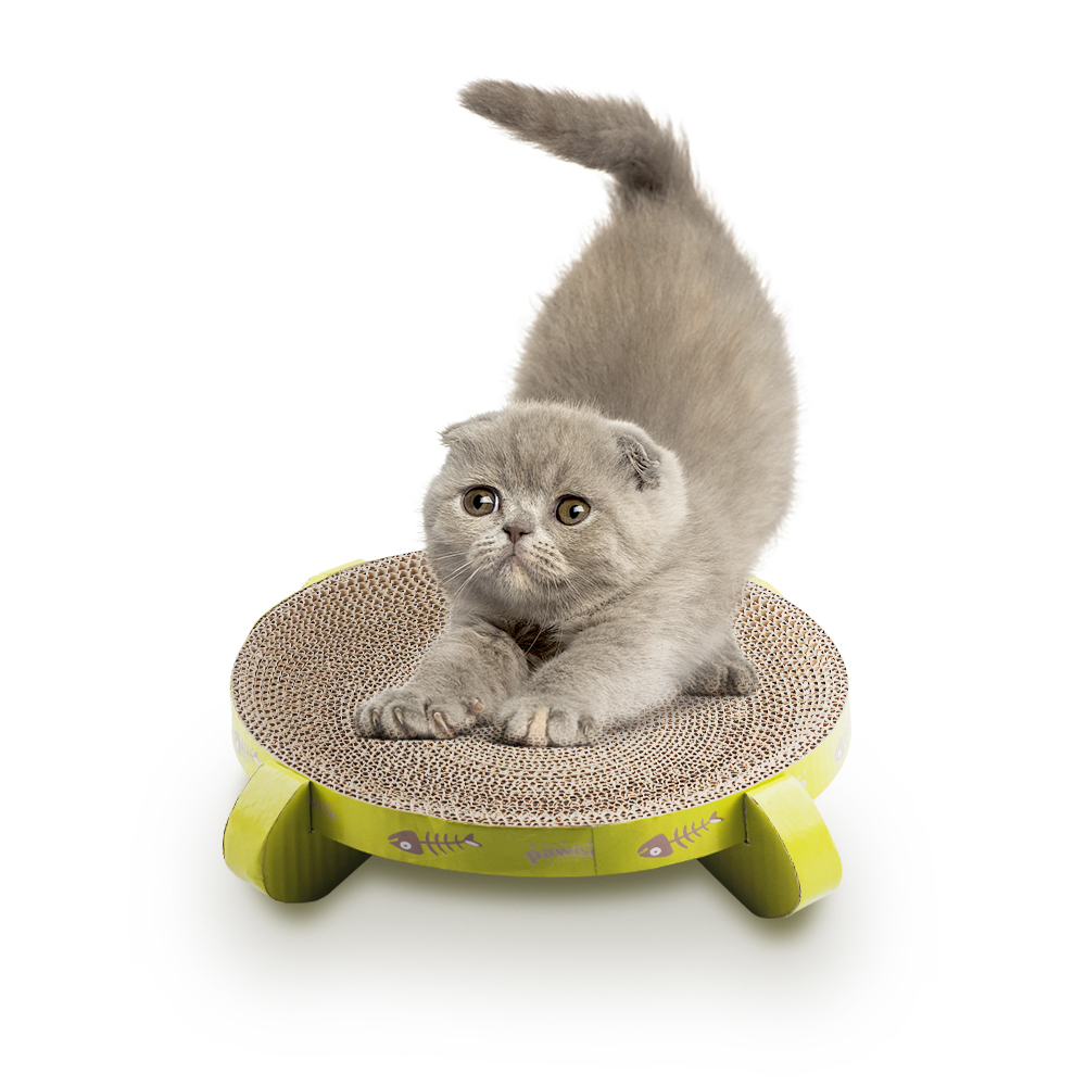 bowl shape kitty Scratch, kitten correagued board cat Snuggle & Rest Corrugated Cat bed With Catnip