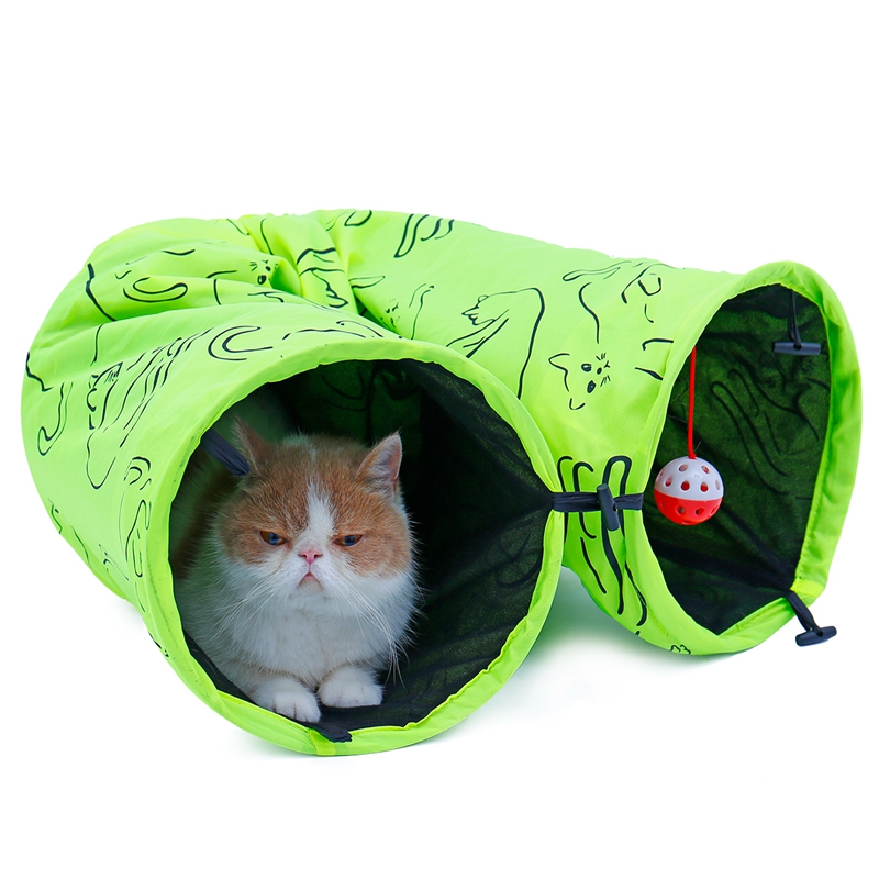 China supplier Folded Indoor Outdoor Training Pet Cat Tunnel Toy With Ball