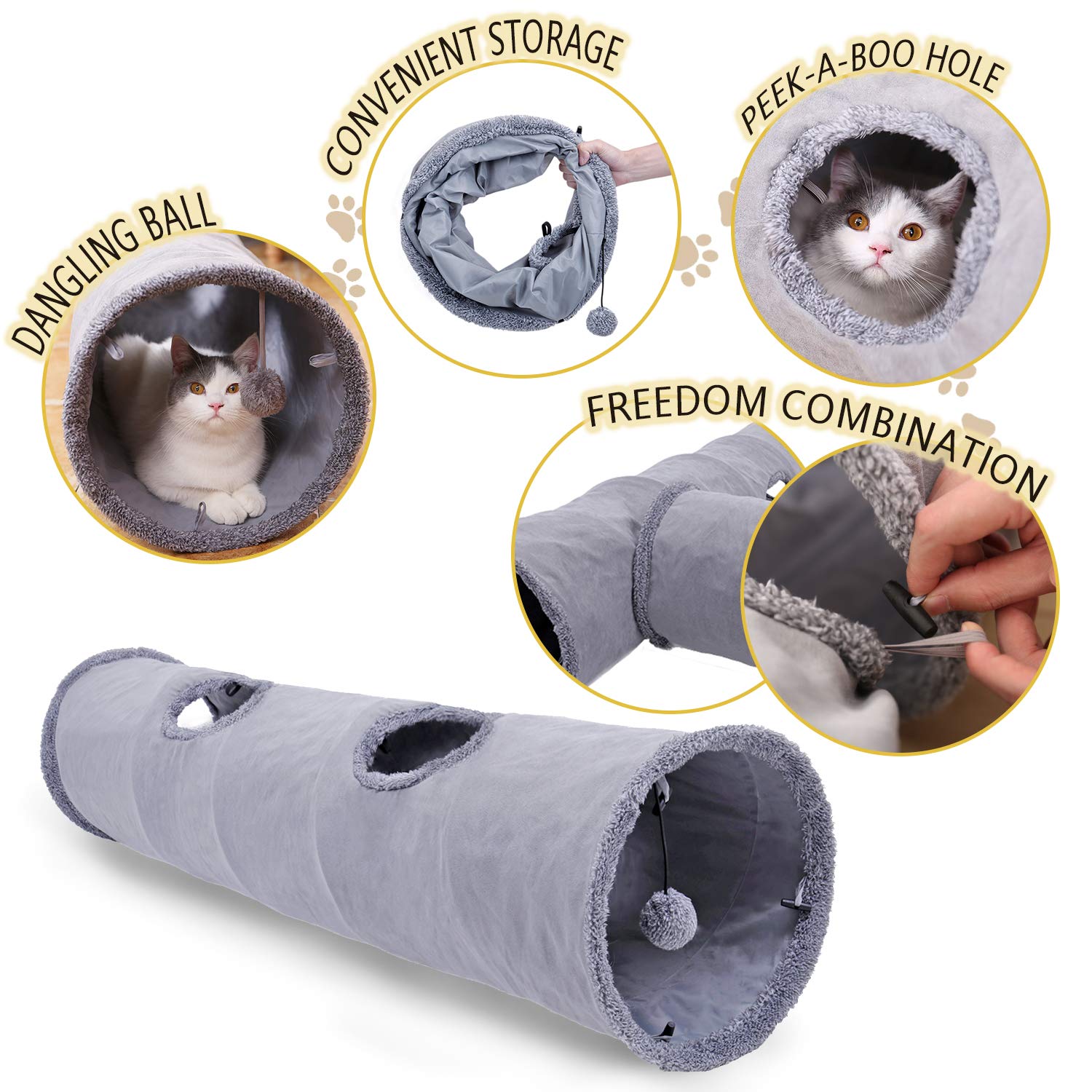 3 Way Cat Tunnel Toy for cats, Cat Play Tunnel for indoor cats kittens Cheap Pet Play High Quality Cat Tunnel Toys Manufactures