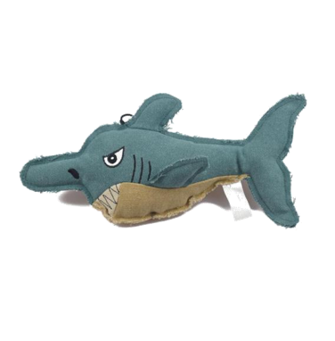 Shark Shaped Dog Fish Canvas Squeaky Toy ,Sturdy & Durable for Large and Small Dogs, Minimal Stuffing