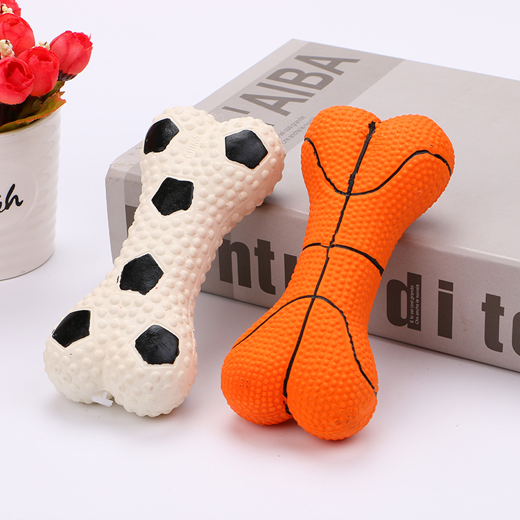 latex dog toys, dog bone shape toy pet toy Latex squeaky football and basketball style toy