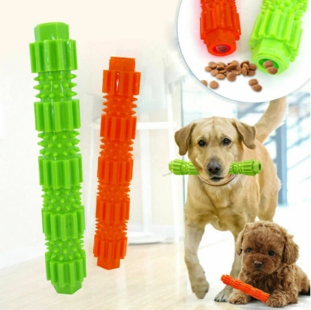New Ecofriendly TPR Dog Treat Stick Interactive Food Dispensing Stick Puzzle Toys Cleaning Molar Toothbrush Dog Chew Toy