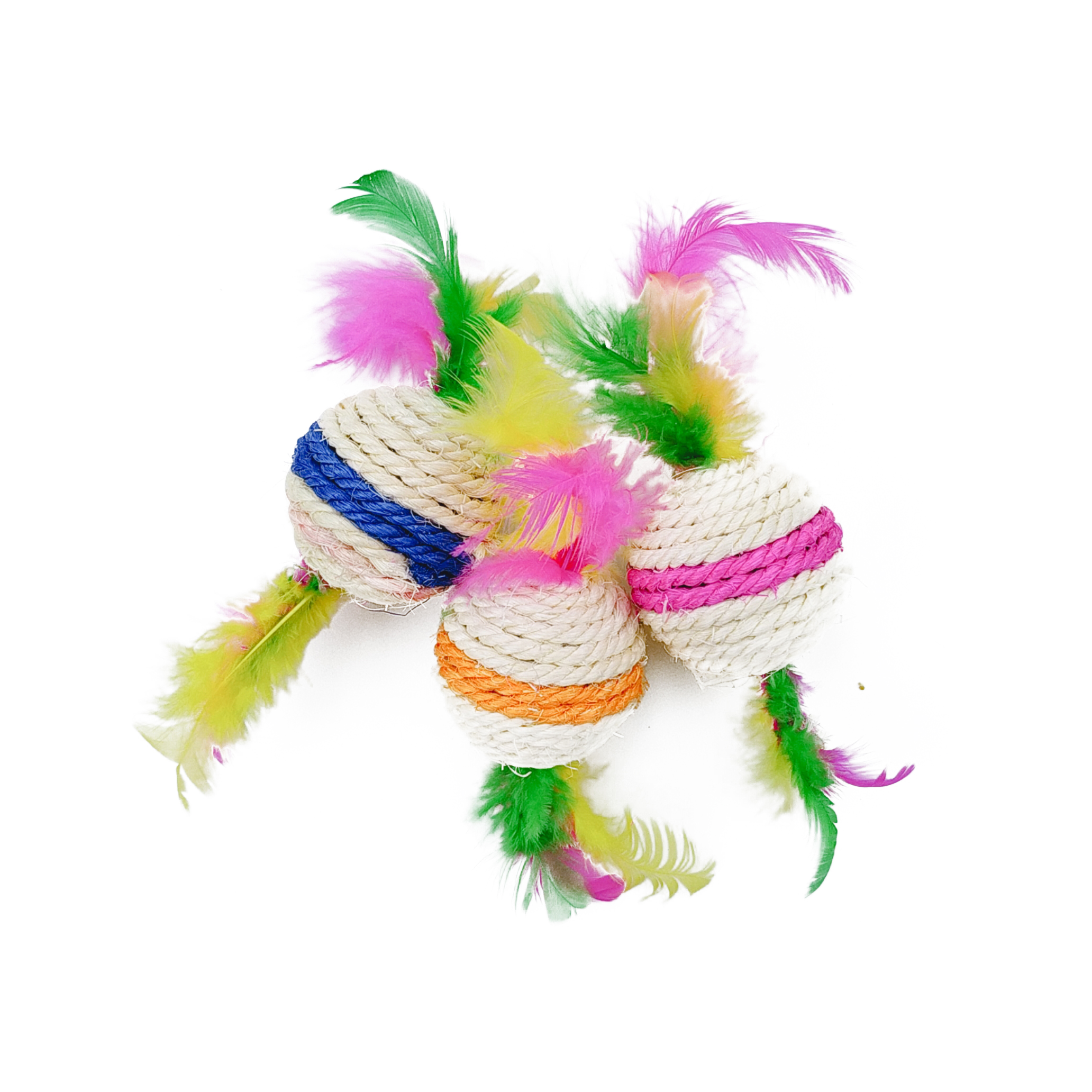 sisal ball with feather cat toy pet products wholesal