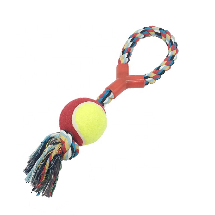 Pet Training Tennis Ball Cotton Rope Dog Chew Toys