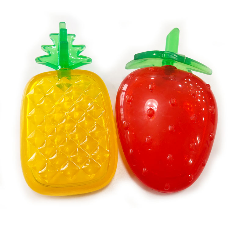  Interactive Durable Dog Chew Toys Tooth Cleaning Fruit Strawberry Pineapple Shape Squeaky Toy