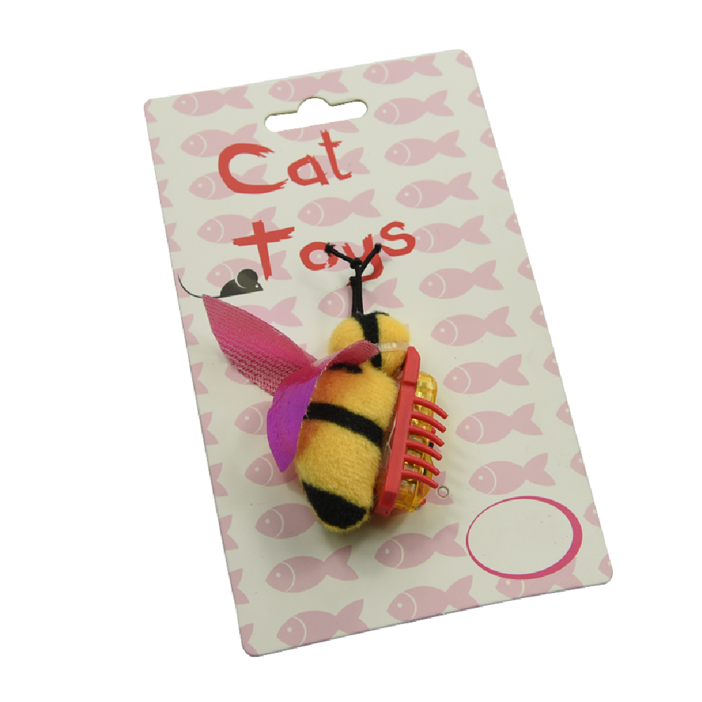 Cat Toys for Indoor Cats Interactive Cat Squeak Toy Chaser Motion Activated Plush Bee Toy for Kitten