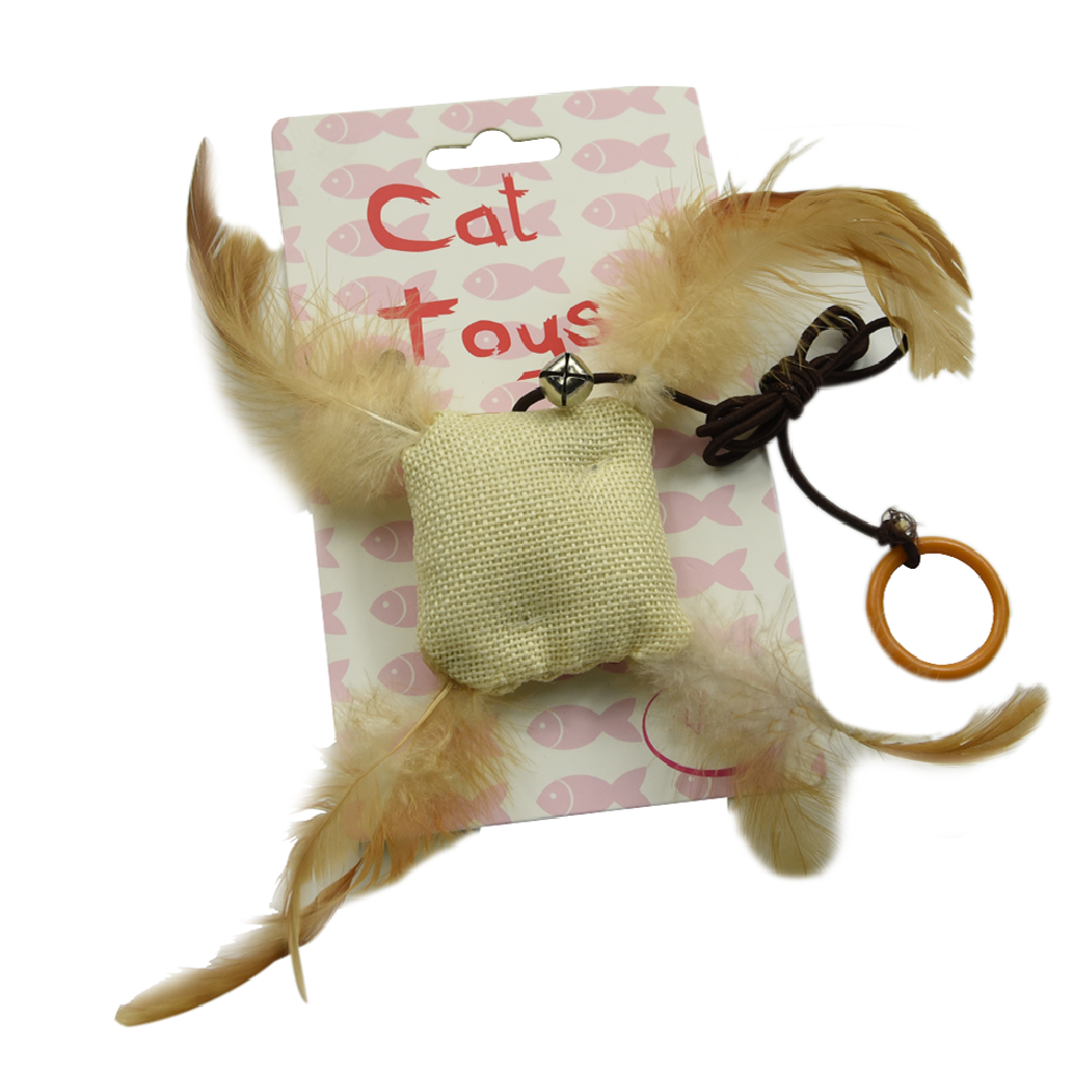  Catnip Ball Toy Portable Cat Plush Cat Feather Toy Pet Cat Interactive Ball Kit with Feather and Bell