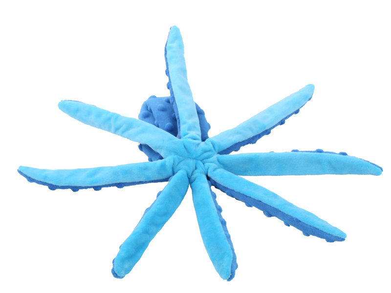 Octopus No Stuffing Crinkle Squeaky Plush Dog fuzz rubbing Chew Toys, Durable, Soft, Interactive toy with heavy-duty and Reinforced Seams (7).jpg