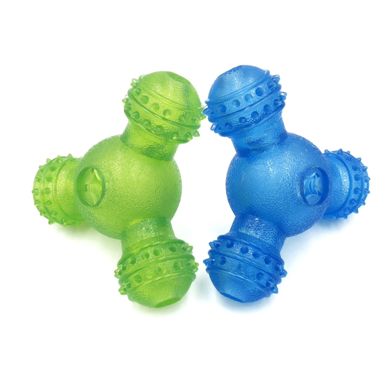 New TPR 4-side Dog Food Treat Dispenser Dog Chew Toys