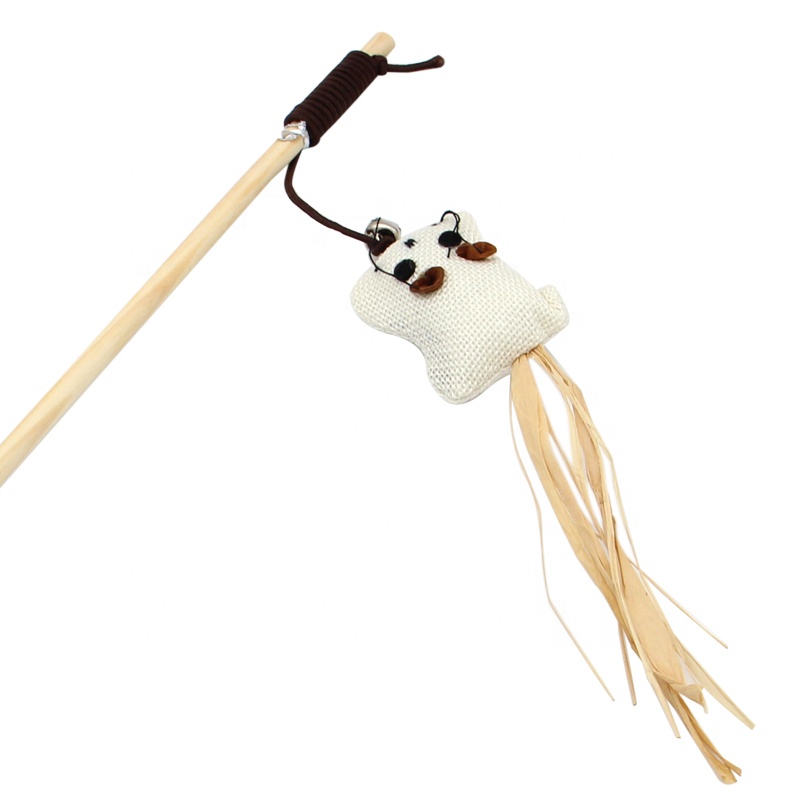 Factory Wholesale Multiple styles Handmade Interactive Cat Teaser Wand Toy With Feather