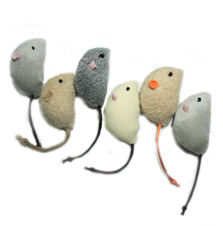 Cheap Mini Mouse Plush Cat Toys Multi Pattern Printed Catnip Cat Toy