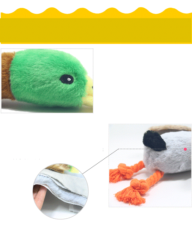 Headbangerz charming pet dog duck gooseplush stuffing squeaker lifelike toy (3).jpg